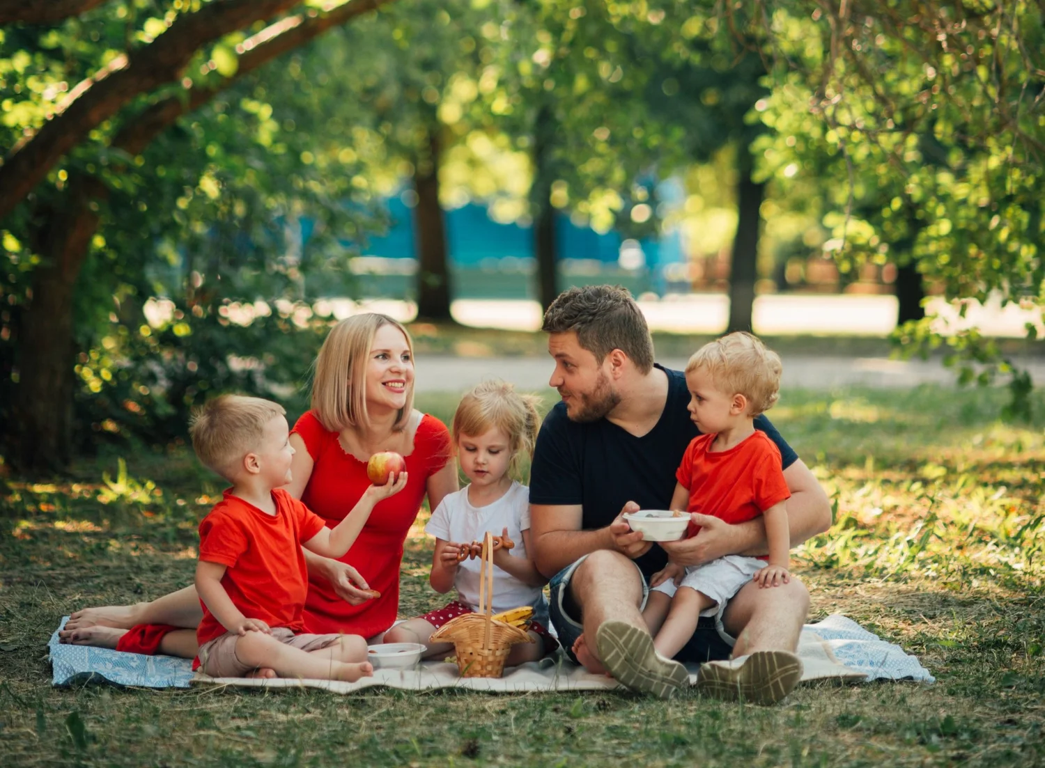 A family enjoying time together outdoors